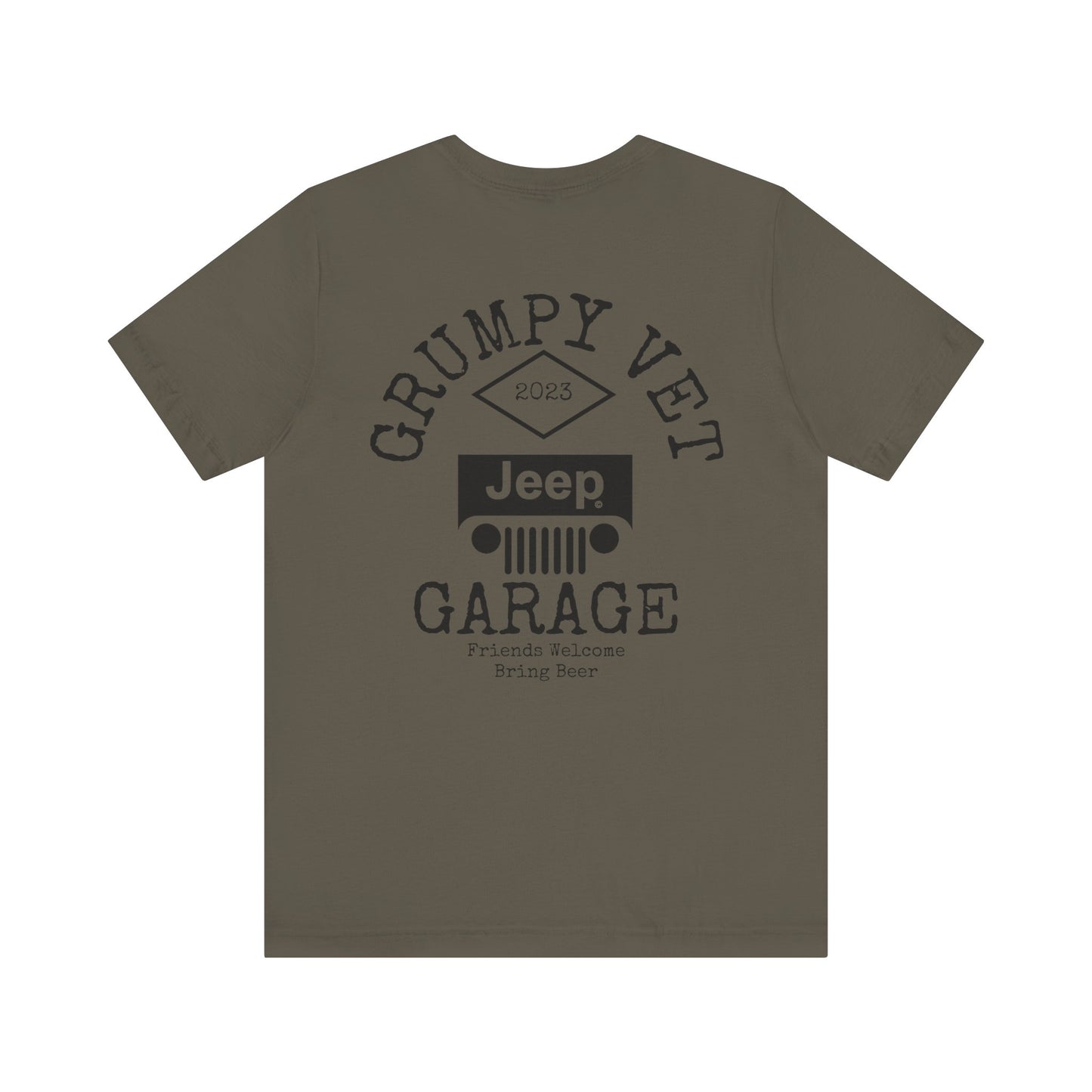Grumpy Vet Garage Jeep Short Sleeve Tee