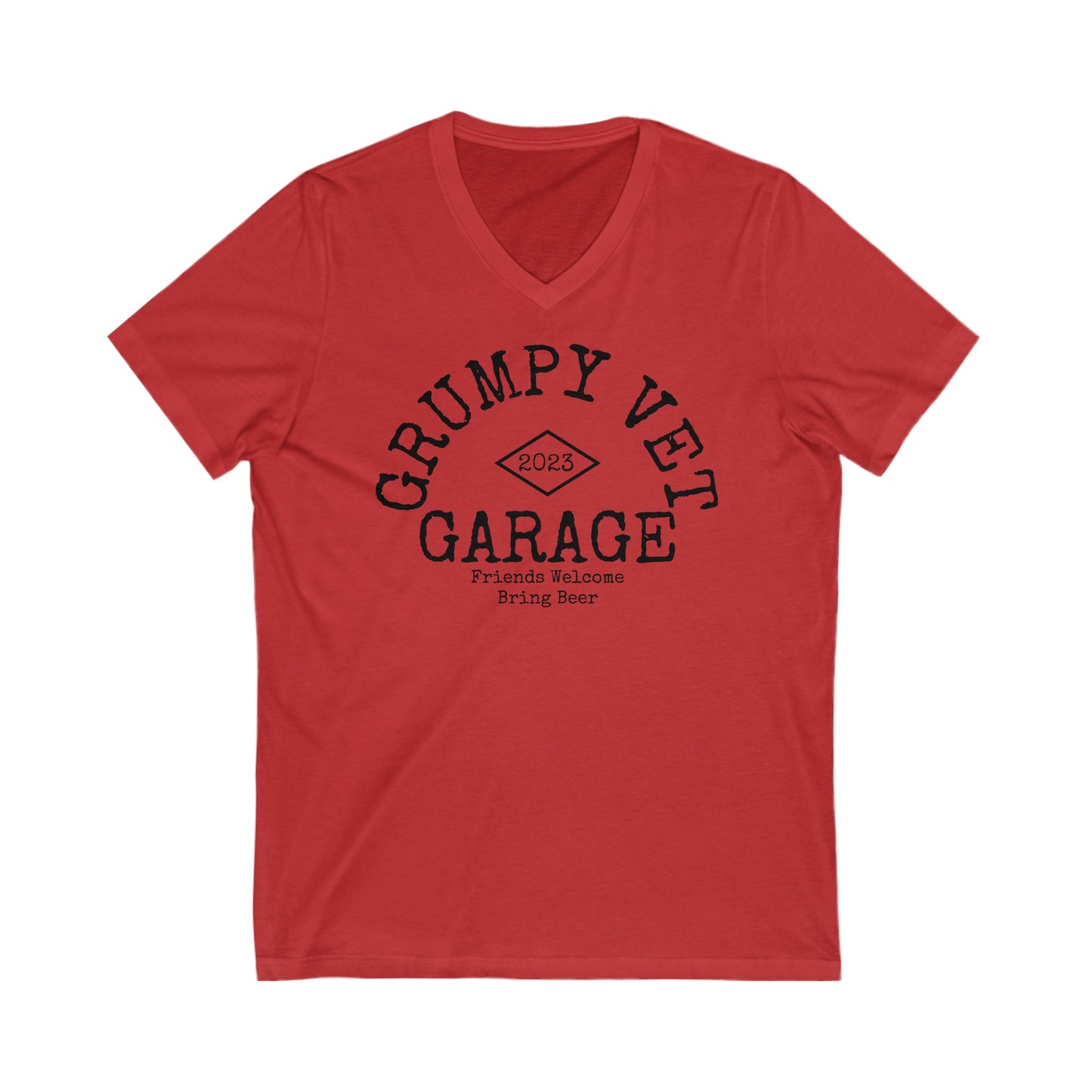 Grumpy Vet Garage Short Sleeve V-Neck Tee