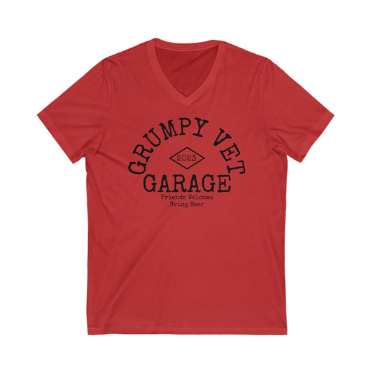 Grumpy Vet Garage Short Sleeve V-Neck Tee