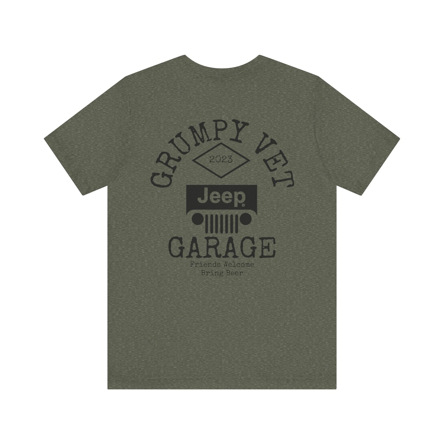 Grumpy Vet Garage Jeep Short Sleeve Tee