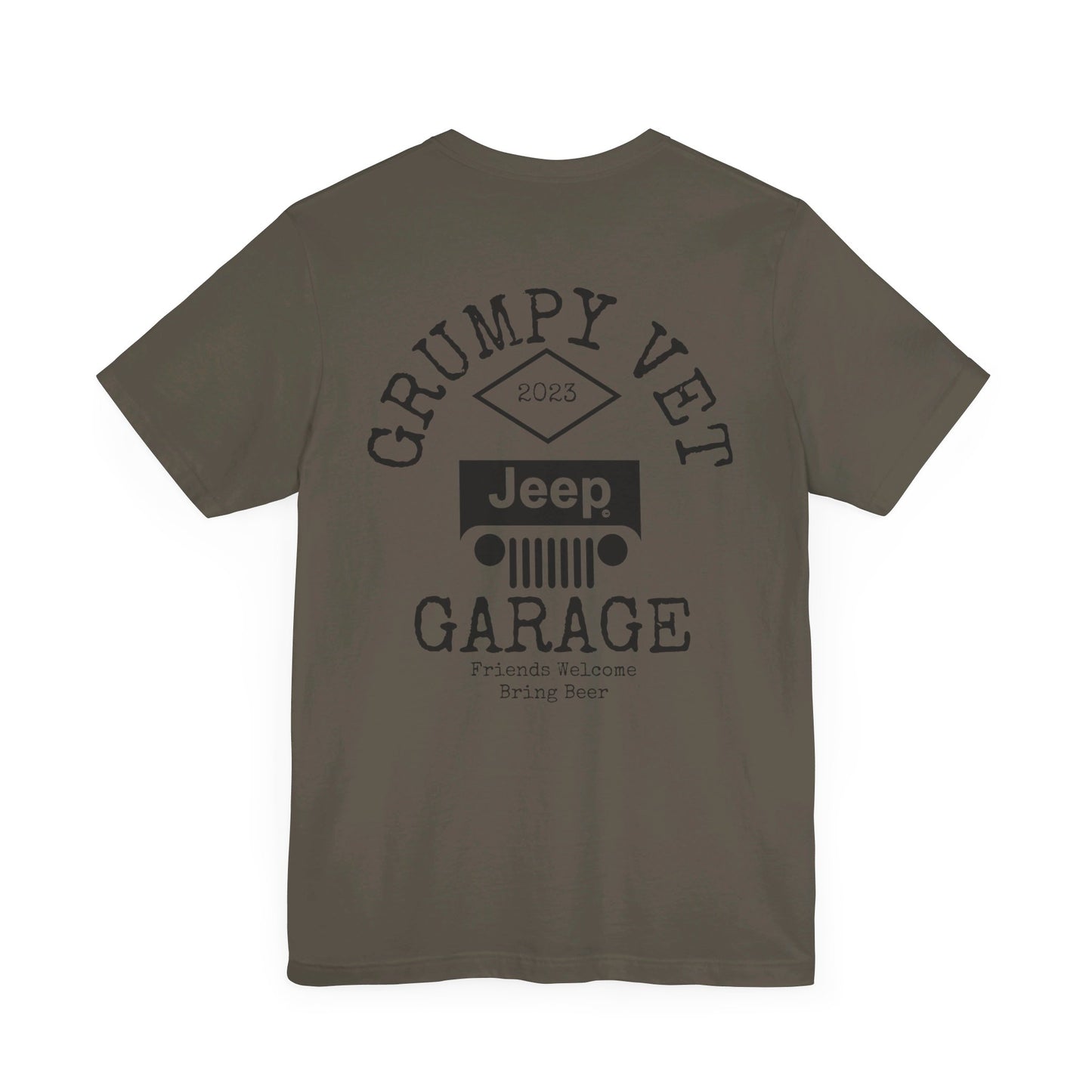 Grumpy Vet Garage Jeep Short Sleeve Tee