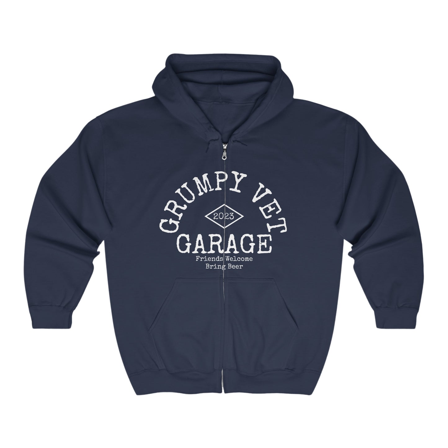 Grumpy Vet Garage Full Zip Hooded Sweatshirt