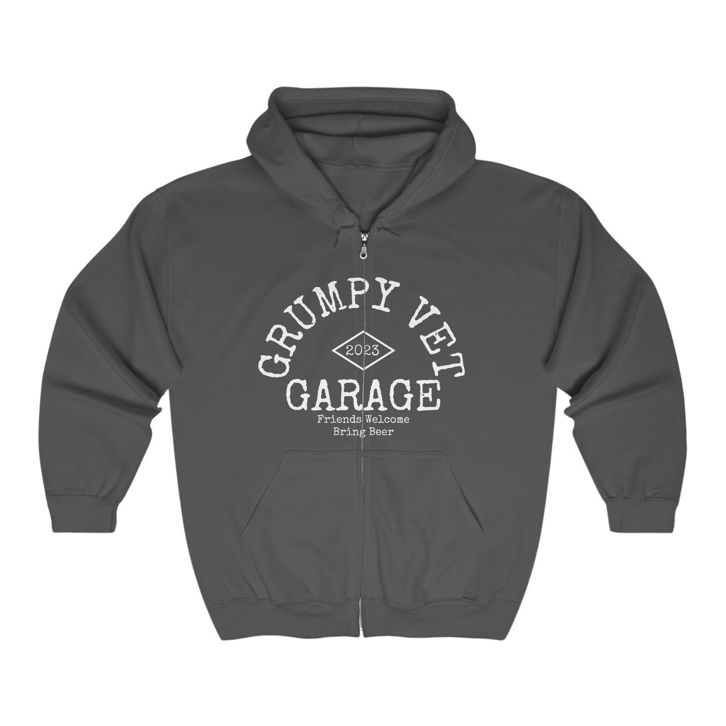 Grumpy Vet Garage Full Zip Hooded Sweatshirt