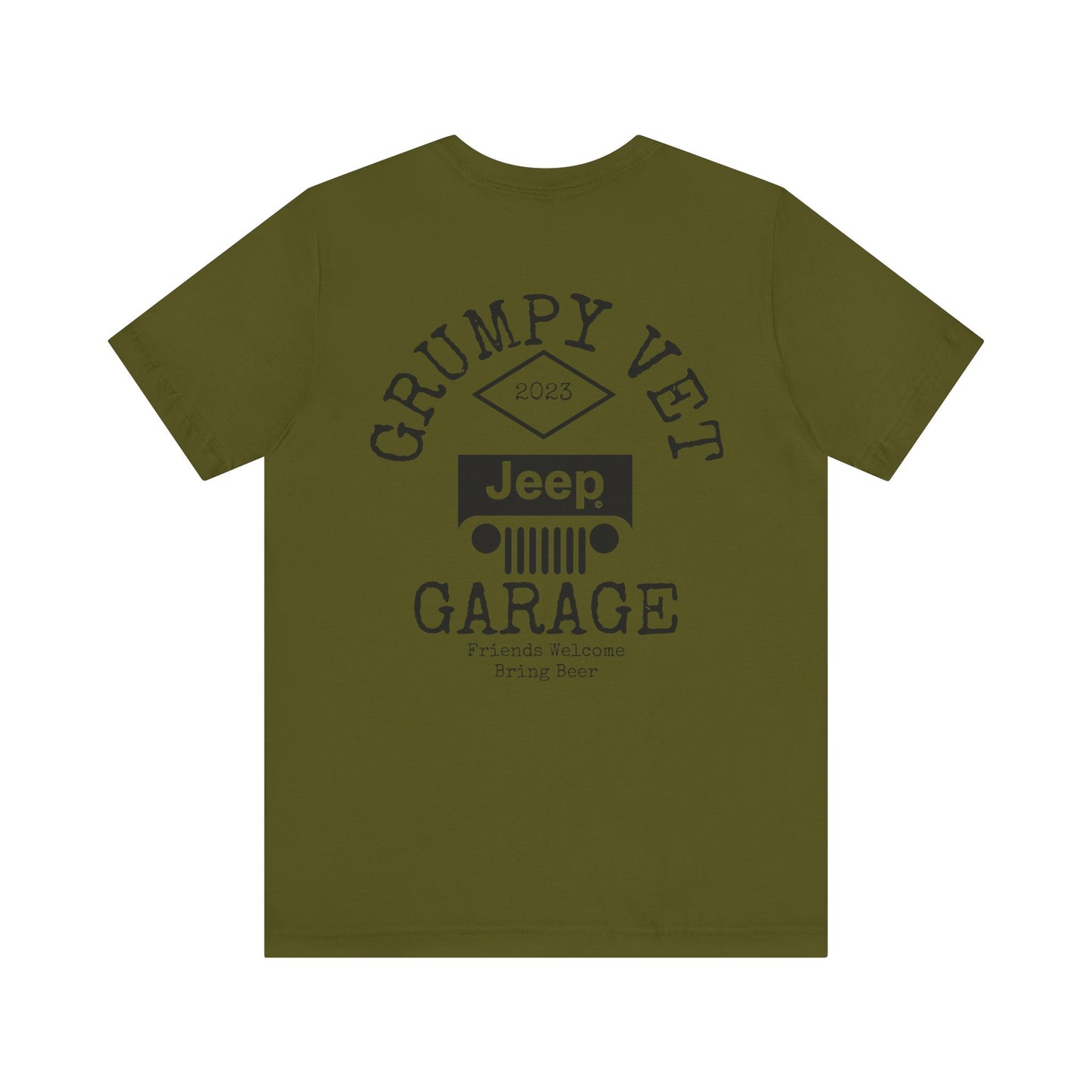 Grumpy Vet Garage Jeep Short Sleeve Tee