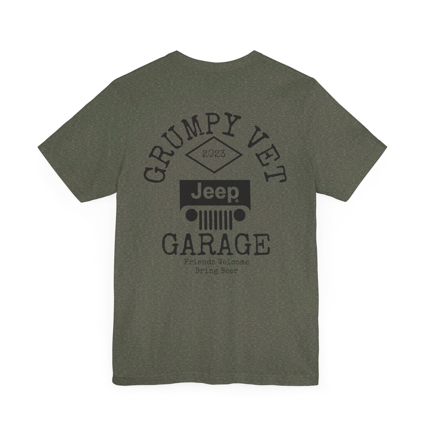 Grumpy Vet Garage Jeep Short Sleeve Tee