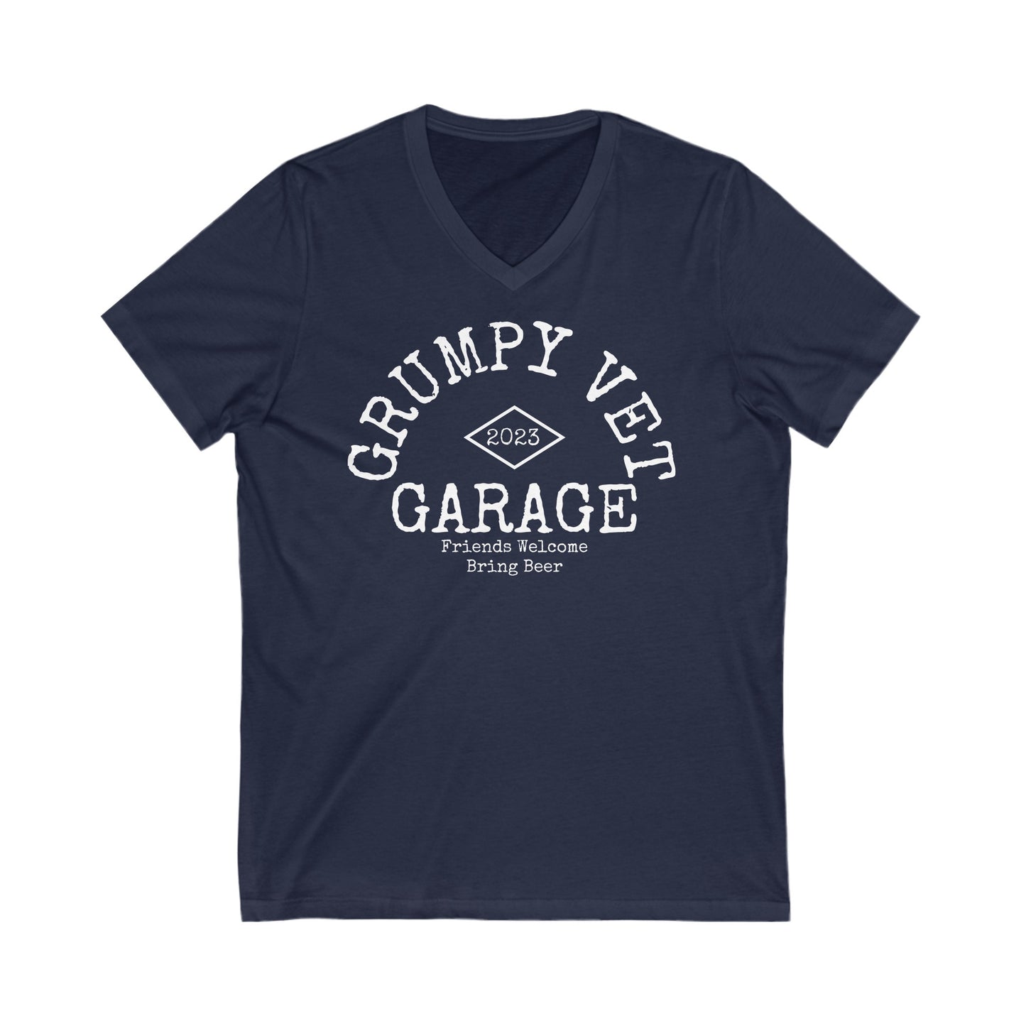 Grumpy Vet Garage Short Sleeve V-Neck Tee