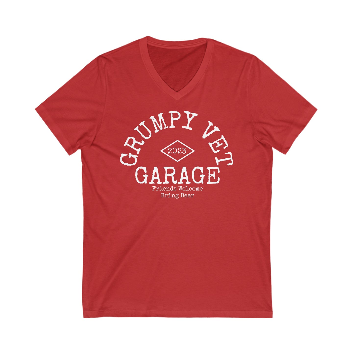 Grumpy Vet Garage Short Sleeve V-Neck Tee